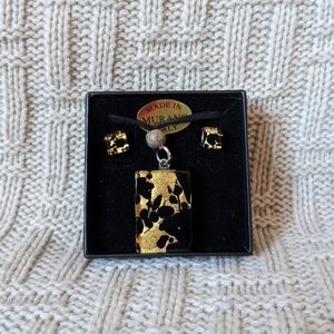 Murano Glass Necklace and Earrings Set- NWOT